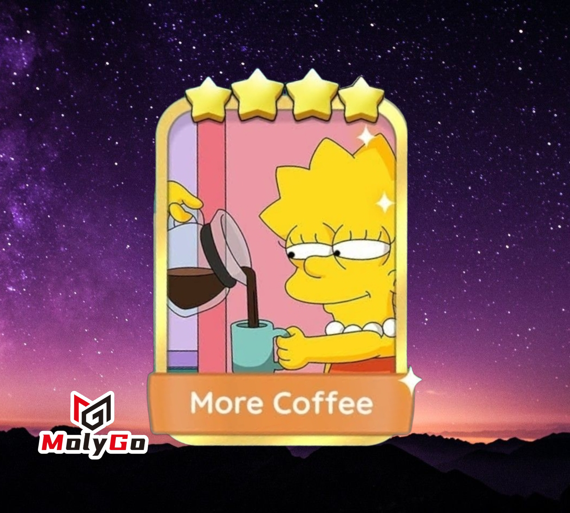 More Coffee - Set 16-6 - Monopoly Go 4 Star Gold Sticker