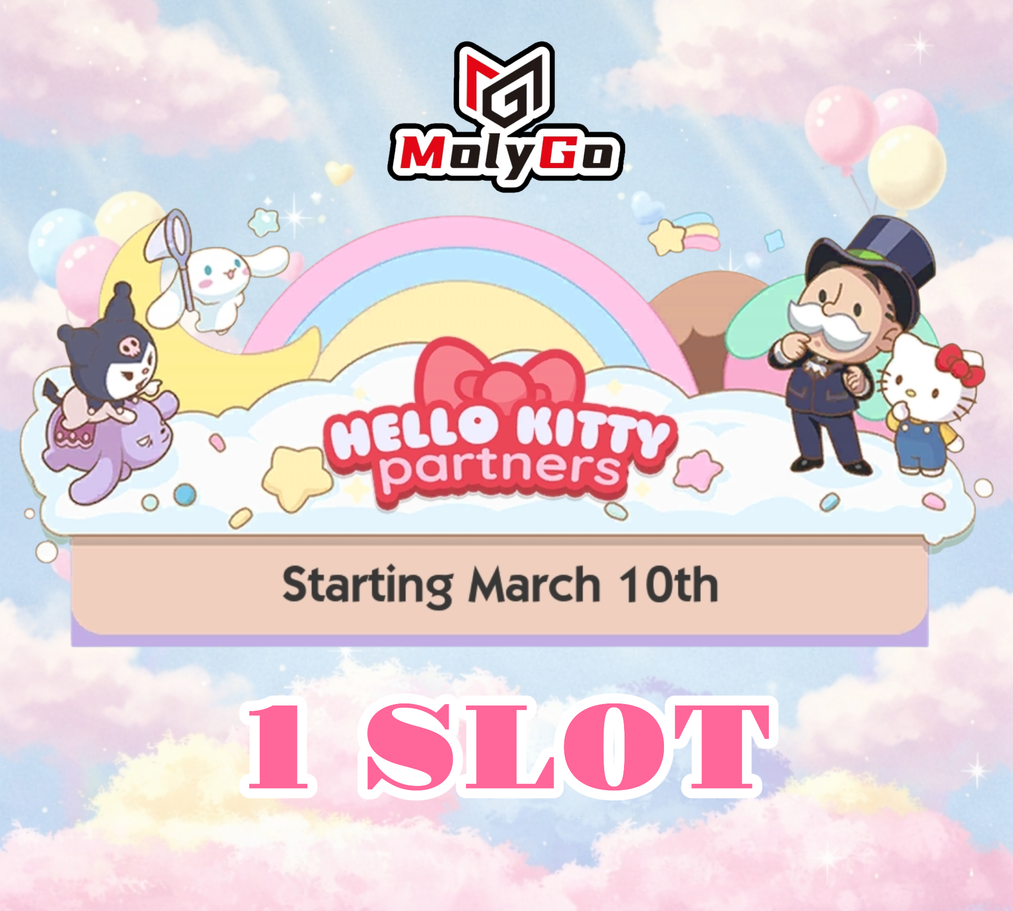 1 SLOT - Hello Kitty Partners Event - Monopoly Go