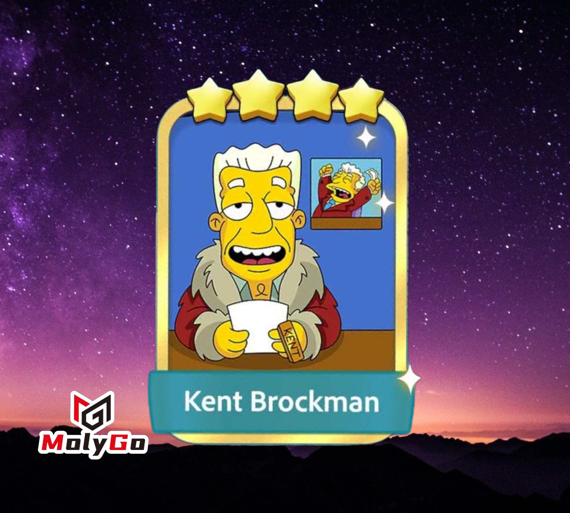 Kent Brockman - Set 20-1 - Monopoly Go 4 Star Gold Sticker