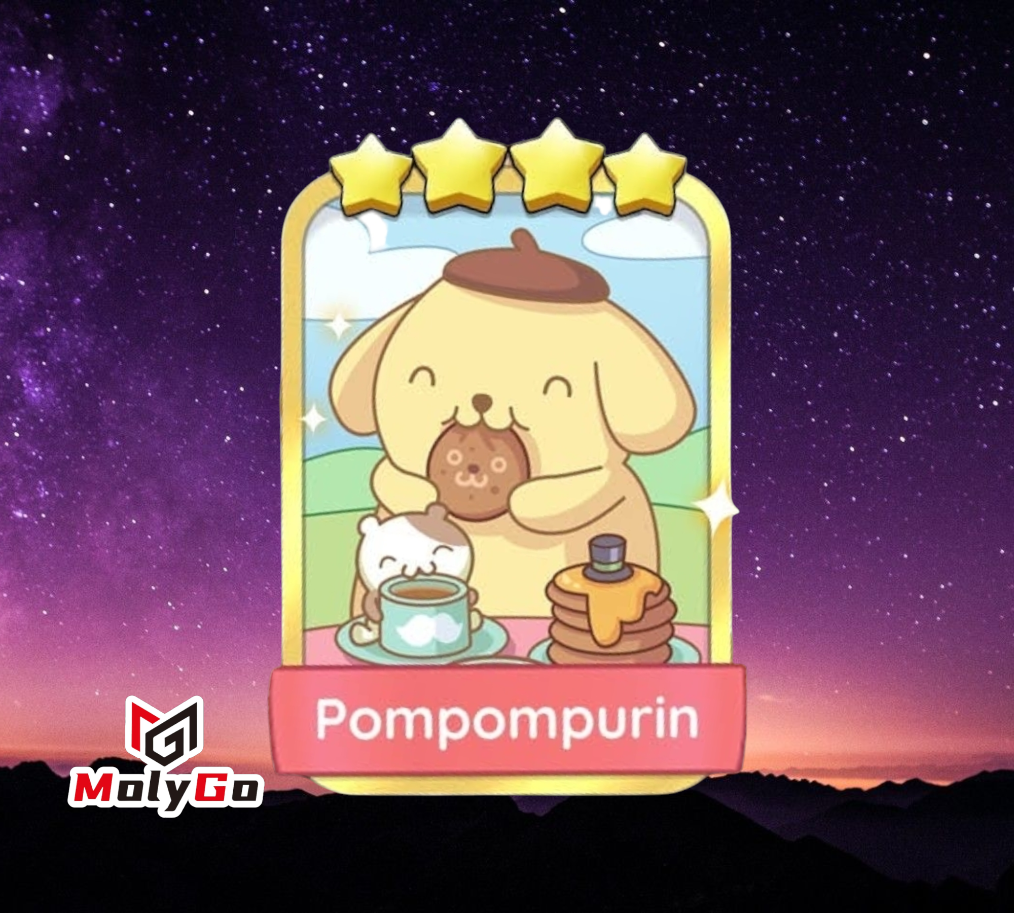 Pompompurin - Set 20-6 - Monopoly Go 4 Star Gold Sticker