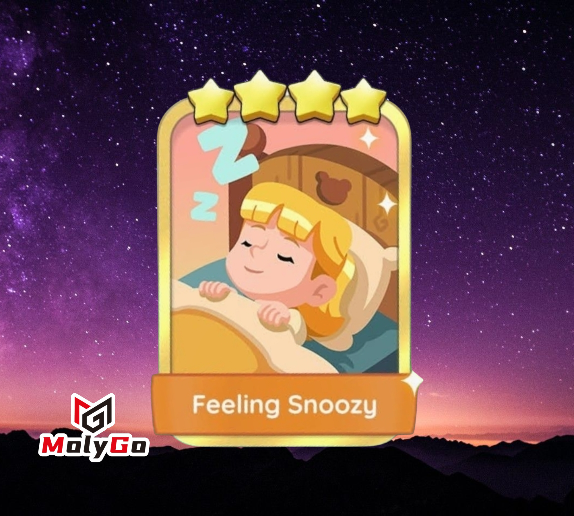 Feeling Snoozy - Set 21-6 - Monopoly Go 4 Star Gold Sticker