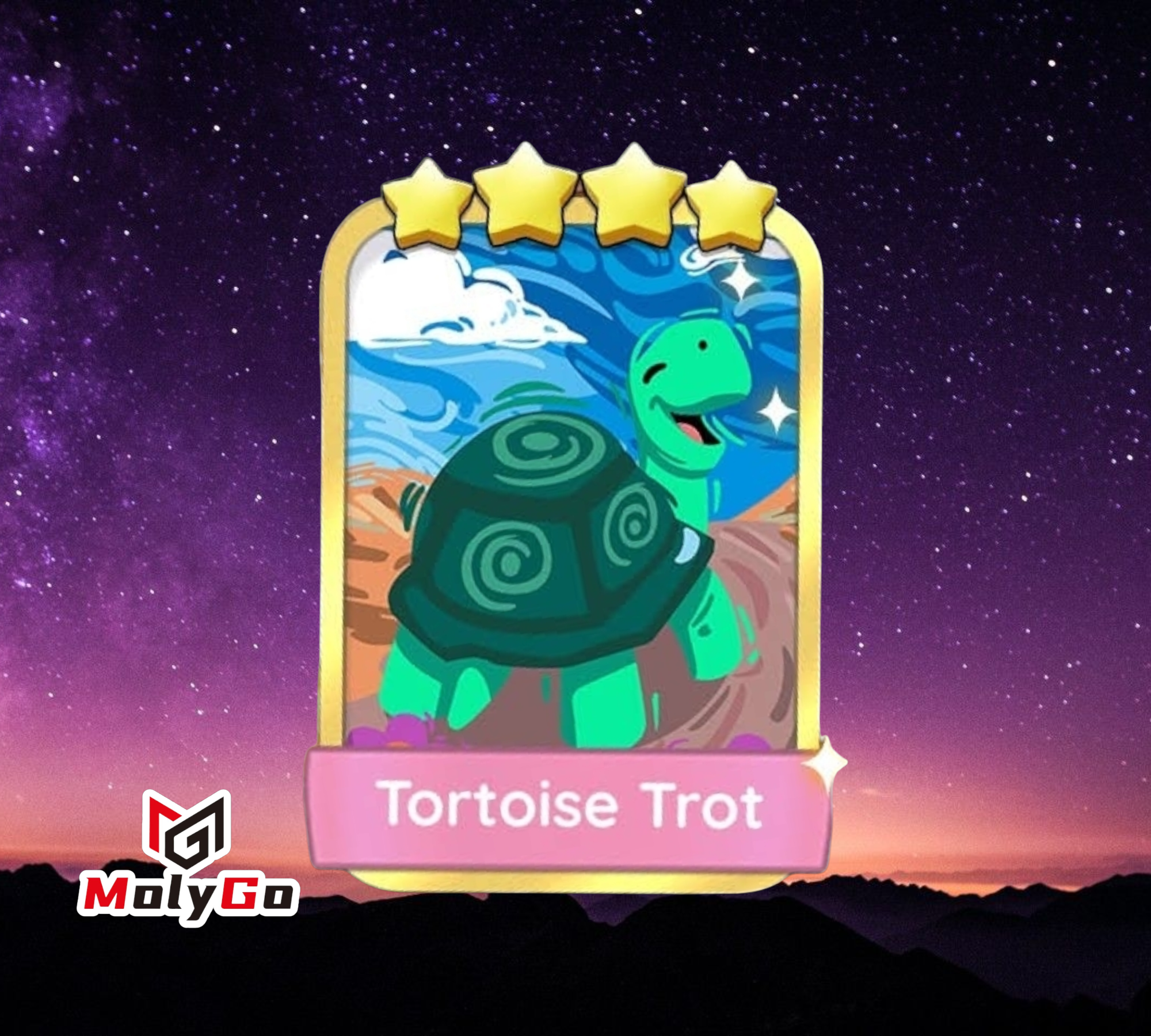 Tortoise Trot - Set 22-3 - Monopoly Go 4 Star Gold Sticker