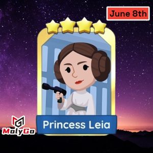 Princess Leia – Set 22 – Monopoly Go 4 Star Gold Sticker