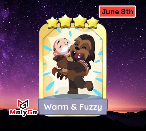 Warm & Fuzzy – Set 15 – Monopoly Go 4 Star Gold Sticker
