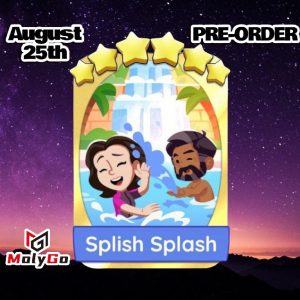 Splish Splash – Set 19 – Monopoly Go 6 Star Gold Sticker