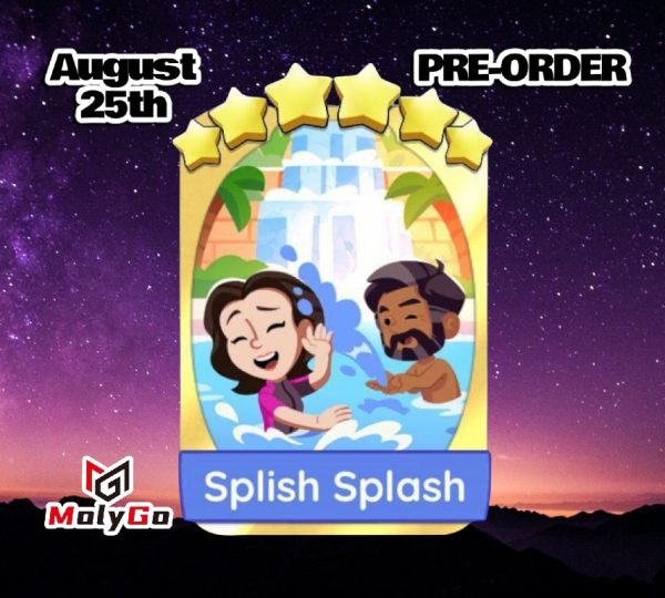 Splish Splash – Set 19 – Monopoly Go 6 Star Gold Sticker