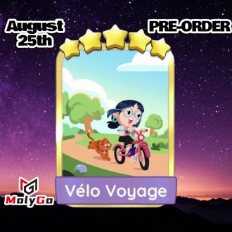 Vélo Voyage – Set 18 – Monopoly Go 5 Star Gold Sticker