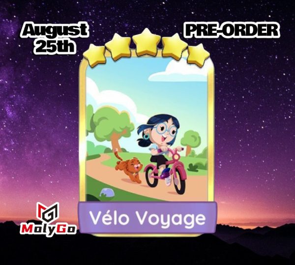 Vélo Voyage – Set 18 – Monopoly Go 5 Star Gold Sticker